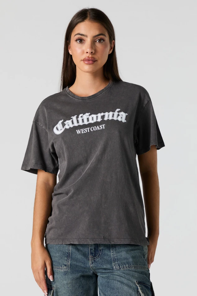 Shop Graphic Washed Boyfriend T-Shirt from California