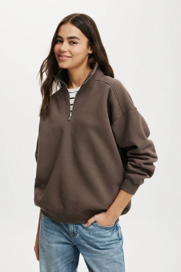 Shop Oversized Half-Zip Classic Fleece Sweatshirt