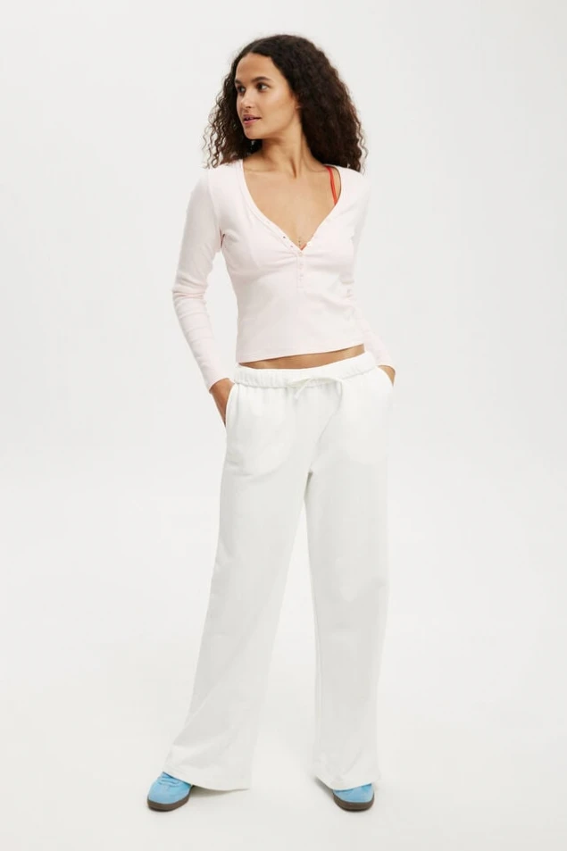 Shop Wide Leg Fleece Sweatpants in Classic Style