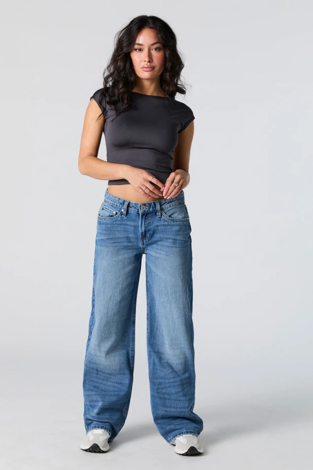 Shop Low Rise Dark Wash Skater Jeans