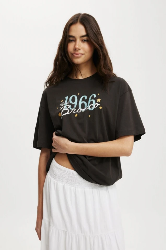 Shop Boxy Graphic Tee Featuring Ford Bronco Design