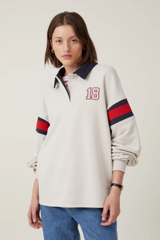 Shop Oversized Long Sleeve Graphic Polo