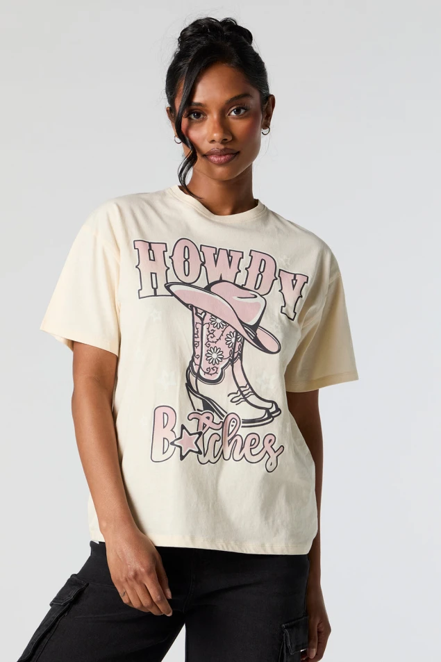 Shop Howdy Ladies Graphic Boyfriend Tee