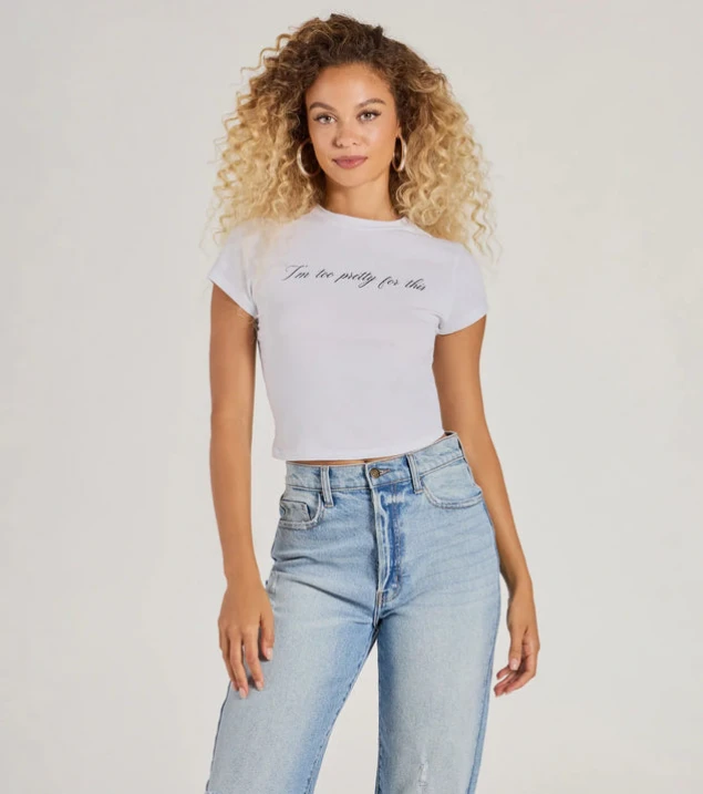 Shop Too Pretty for This Crop Top Graphic Tee