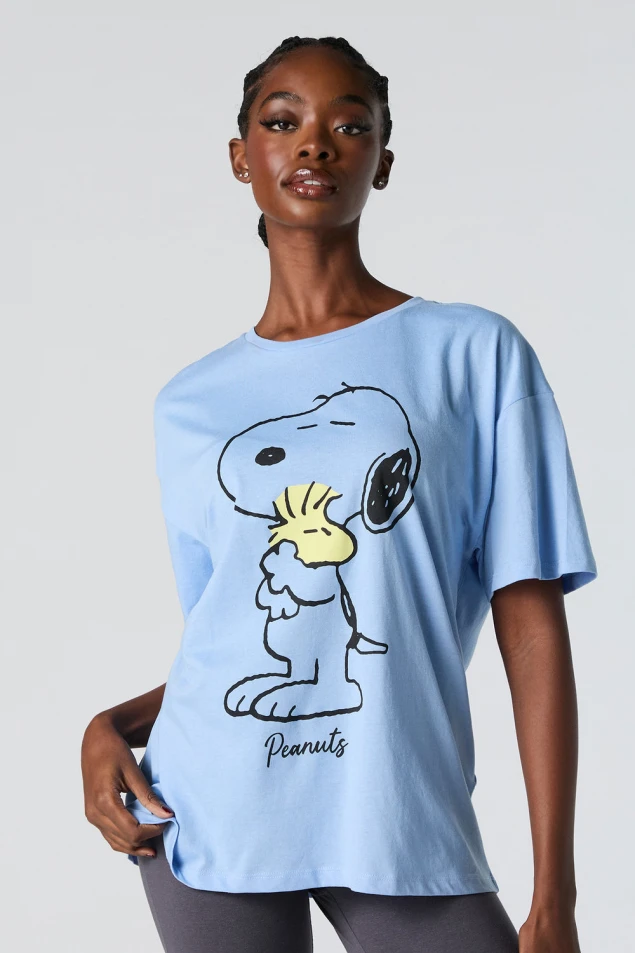 Shop Boyfriend T-Shirt Featuring Peanuts Graphics