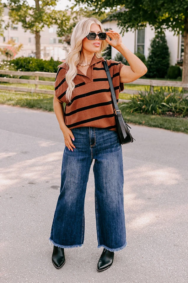 Shop Pumpkin Spice Dreamer Curvy Stripe Top