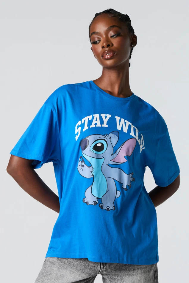 Shop Stay Wild Stitch Graphic Boyfriend Tee