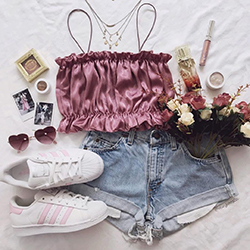 Shorts Outfit Pink M - shorts, waist: summer outfits  
