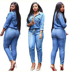 Women's Bodycon Jumpsuit Jeans Denim Rompers Overalls Trousers Pants Casual: Denim Shirt  