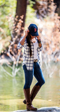 50+ Stylish Fall Outfits To Copy ASAP: shirts,  Over-The-Knee Boot,  Boot Outfits,  Plus size outfit,  Cowgirl Outfits,  Knee highs  