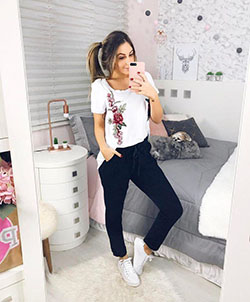 Black Jeans Outfit Lapel pin, Tube top: Jeans For Girls,  White Top  