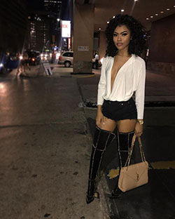 Black Girls Thigh-high boots, Knee-high boot: Chap boot  