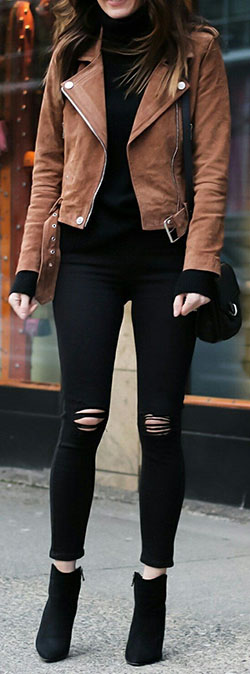 What To Wear With Ripped Jeans: Black Jeans Outfit,  Slim-Fit Pants,  Black Ripped Jeans Outfits  