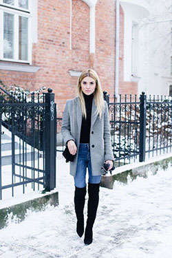 Knee high boots outfits winter: winter outfits,  Over-The-Knee Boot,  Boot Outfits,  Snow boot,  Snow Outfits  