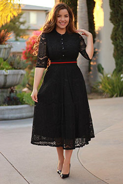 Vestidos modestos para gorditas, Stripe Skirt: Black Dress Outfits  