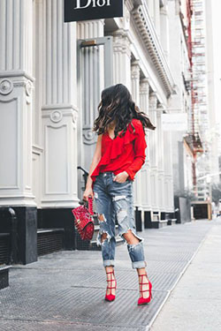 Strappy red heels outfit, High-heeled shoe: High-Heeled Shoe,  Stiletto heel,  Form-Fitting Garment,  Red Shoes Outfits  