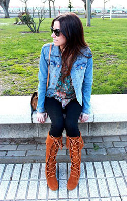 Womens minnetonka front lace knee high boot: Boot Outfits,  Knee highs,  Jacket Outfits  