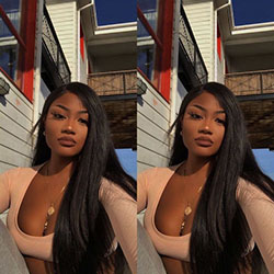 Outfit ideas for negras cabelo liso, Artificial hair integrations: Lace wig,  Long hair,  Hair Color Ideas,  Hairstyle Ideas,  Black Women,  facial makeup  