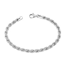 Sterling Silver 4.7mm Diamond Cut Rope Link Bracelet £45.00: bracelet  