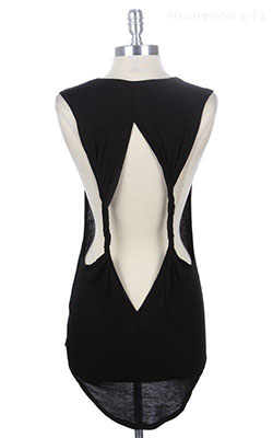 Open Back Shirt Outfits, Black M: Top Outfits  
