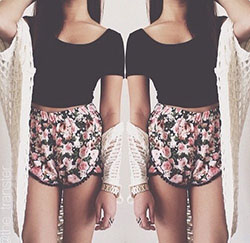 Classy women flowy shorts, Crop top: Crop top,  Shorts Outfit,  Casual Outfits  