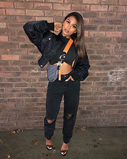 black colour outfit with trousers, jacket, denim: Black Jeans,  black trousers,  Black Denim,  Black Jacket  