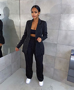 black clothing ideas with pantsuit, photography ideas, Cute Black Hairstyles: 