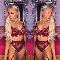 pink dress for girls with lingerie, in blond hairs, Long Layered Hair: Printed Swimsuit,  Pink Undergarment,  Pink Lingerie,  Lingerie Top,  Agent Provocateur  
