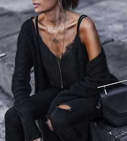 Black colour outfit ideas 2020 with sweater: Black Outfit,  Street Style  