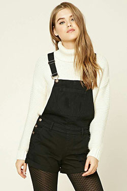 Black jumper short outfit, fashion model: fashion model,  Black And White Outfit,  Jumper Dress  
