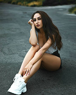 Louisa Khovanski women photoshoot, legs photo, Long Hair Women: Long hair,  Sexy Outfits,  Hot Model,  Louisa Khovanski Hot,  White vans,  Louisa Khovanski Instagram  