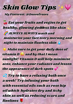 Glowing skin: 