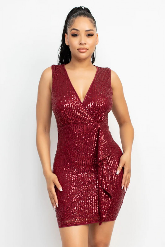 Sequin Mesh Bodycon Dress: 