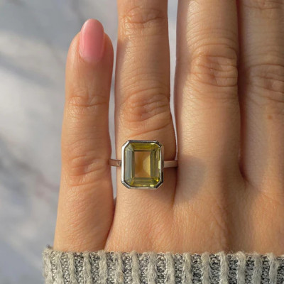 925 Sterling Silver Lemon Quartz Jewelry: 