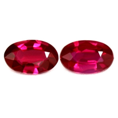 Pair of 0.47 cttw. Untreated Oval Rubies: 
