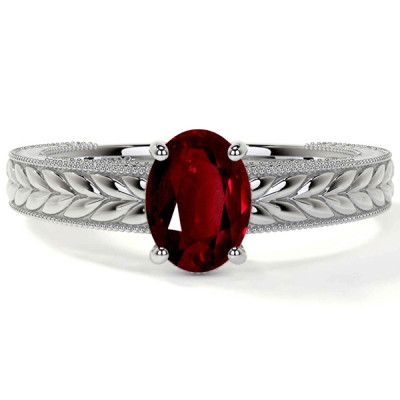 Oval Antique Ruby Rings: 