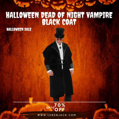 Halloween Dead Of Night Vampire Black Coat: 