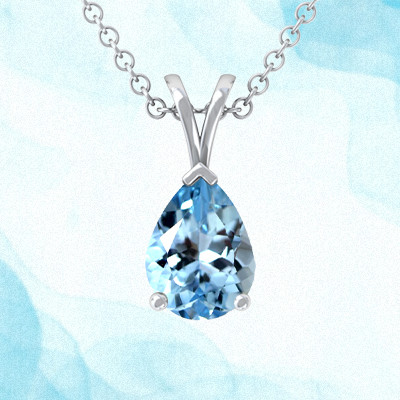 Natural Pear Shape Aquamarine Necklaces: 