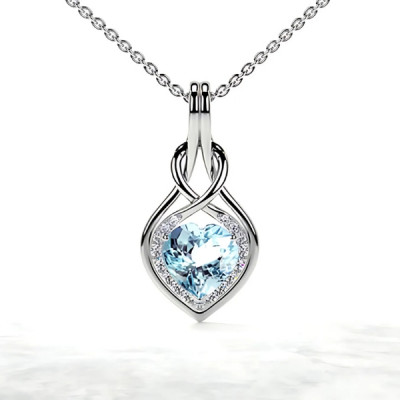 Heart Shaped Natural Aquamarine Necklaces: 