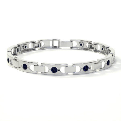 Blue Sapphire Bracelets in Bezel Setting: 