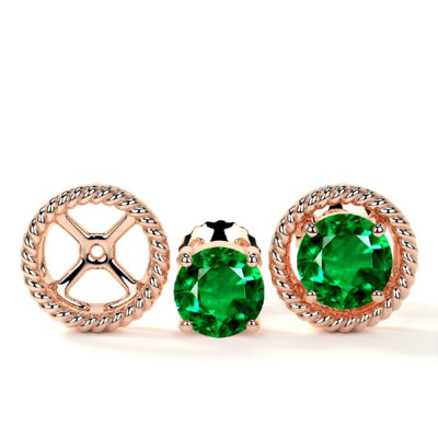 Natural Alexandrite Earrings in Round Shape: 