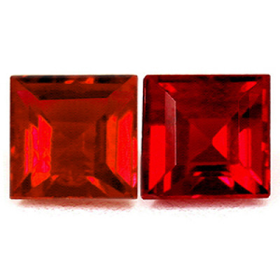 Square Ruby Matched Pair AAAA Quality 0.79 Cttw: 