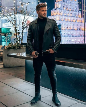 Jaqueta de couro masculina outfit: 