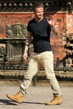 Lookbook dress david beckham palladium  palladium pallabrouse, men's boot, t-shirt: 
