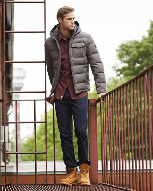 Men's waterproof timberland boots, winter coat: 