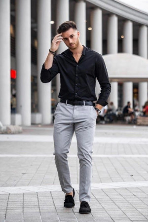 Formal black shirt and pant: 