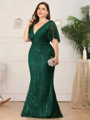 Vestido verde esmeralda manga larga: 
