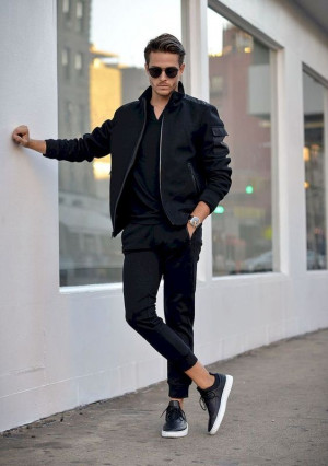 Black shoes outfit men, men's sneaker: 