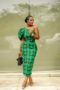 Sprout with Style in a Posh Ankara Gown Inspired by Botanical Beauty: 