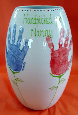These handy blooms deserve a vase that's hand-painted with grandkids' love: 